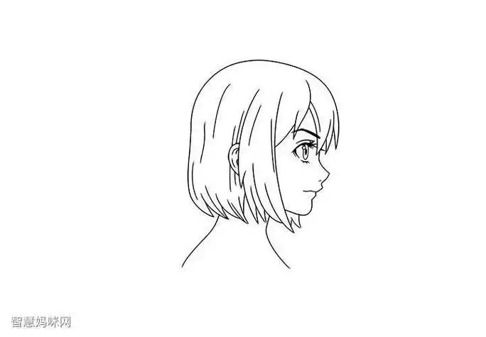 怎女生侧身简笔画