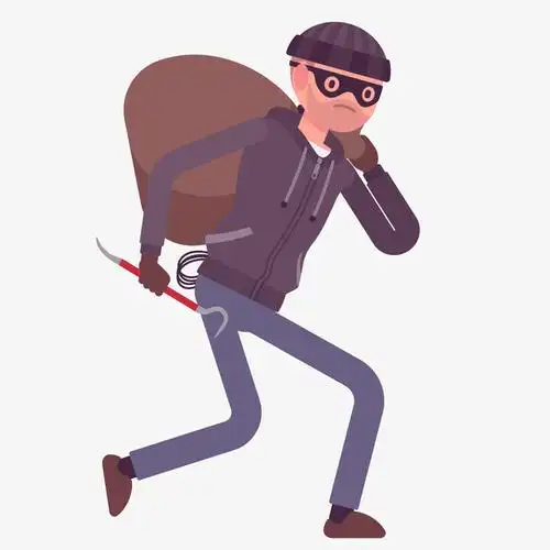 偷东西的小偷矢量图