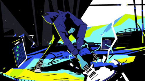 一组来自插画师goldenwolf嘻哈风格的动态插画