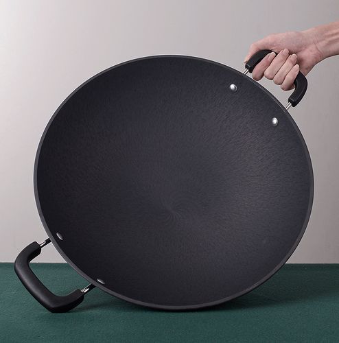 铁锅生铁家用炒锅涂层圆底锅加厚铸铁传统老式炒锅