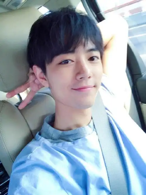 肖战的比耶剪刀手自拍