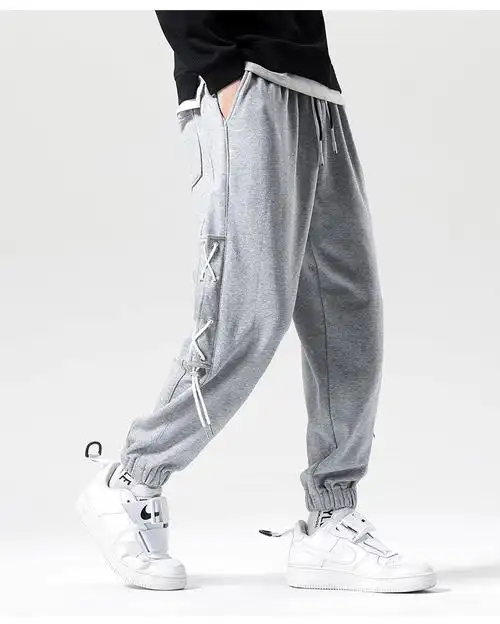 肯奈迪男生穿的春秋薄款裤子国潮灰色小脚宽松运动长裤束脚春季潮s2