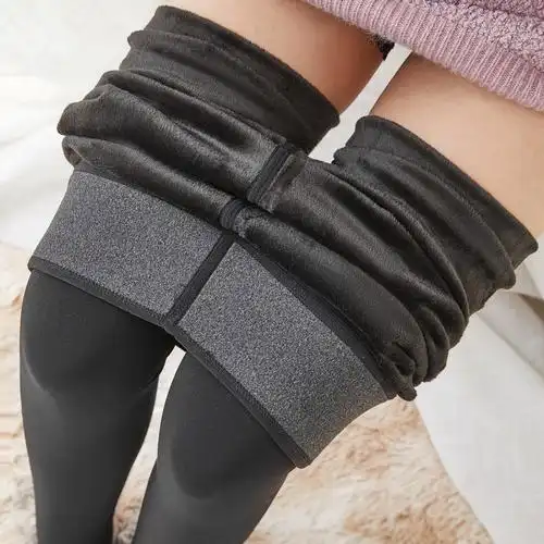 enk秋冬季新款内外穿高腰显瘦保暖裤女棉裤加绒加厚女士打底裤