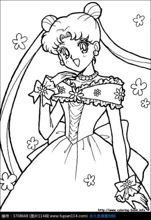 卡通花仙子美少女手绘线稿图片