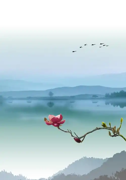 山水风景画设计模板素材