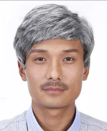 扮演男士老爷爷花白银白灰白色发套假发