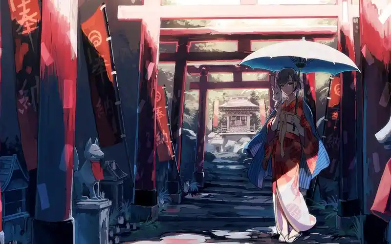 可爱小虎牙动漫萌妹桌面壁纸