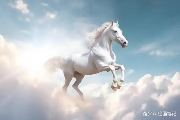 「ai绘画」白马一觉醒来长出了希望之翼