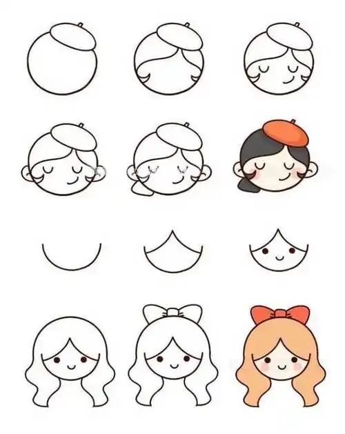 女孩简笔画 女孩简笔画卡通可爱 - 第 3 - 水彩迷