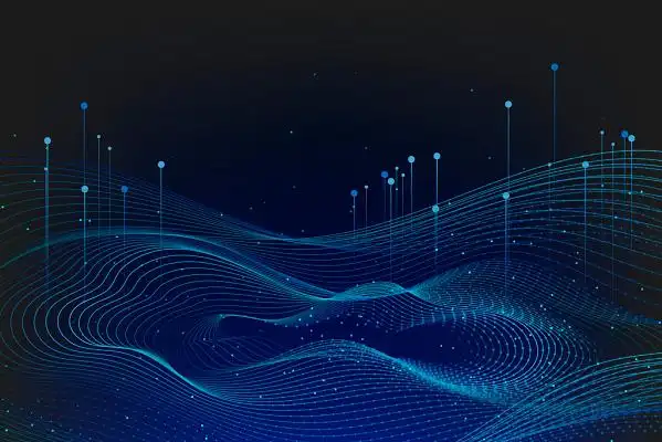 科技感背景科技背景大数据数据科技点多点分布波纹数字化科幻背景