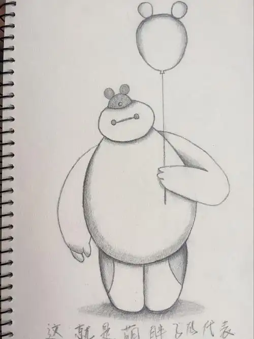 卡通人物线稿素描