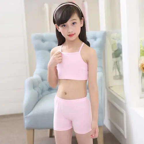 女童发育期文胸2018儿童内衣小背心学生内裤大童胸罩女孩少女套装