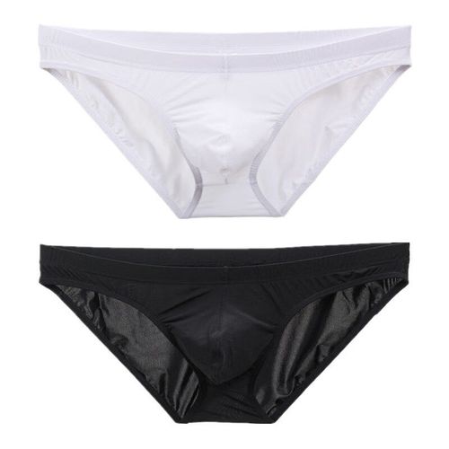 男士冰丝透明冰丝内裤男三角低腰性感无痕内裤速干紧身夏潮青年无痕薄