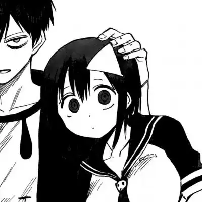 动漫伴侣一男一女黑白头像,情侣头像图片-回车桌面