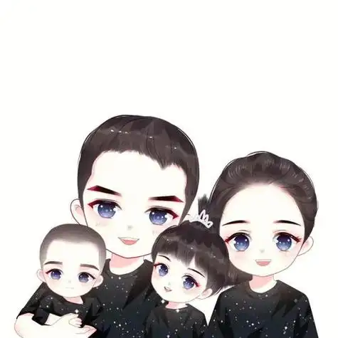 亲子头像一家四口姐姐弟弟