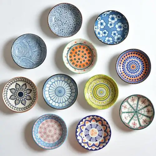 陶瓷小碟子家用调味碟酱油碟火锅蘸酱料碟创意圆碟醋碟咸菜小吃碟