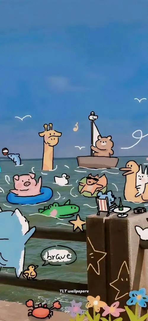 壁纸用不完超话伙伴心愿可爱风手绘壁纸给现实再注入一份可爱#壁纸