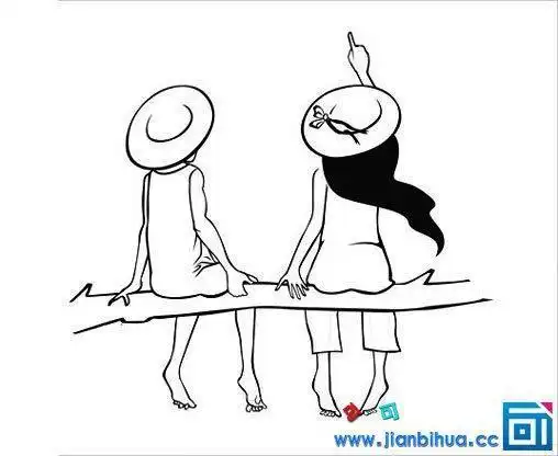 两个人物简笔画有故事情节