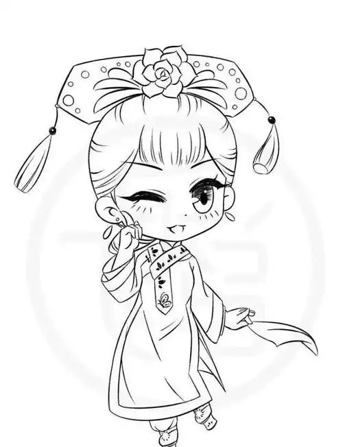 高能多图!古风汉服人物手绘线稿