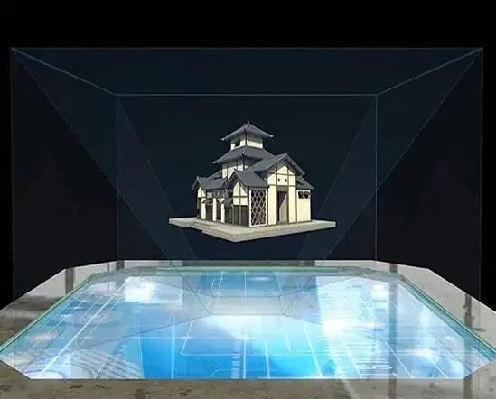 裸眼3 d全息投影:采用三维立体投影技术,将自然,人文等艺术"搬"到