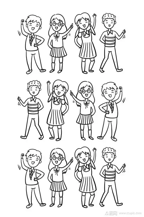 小学生简笔画青少年学生