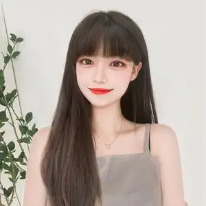 假发女长发空气刘海黑长直自然全头套新式网红逼真韩式发型女气质