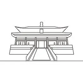 钦安殿手绘线条元素