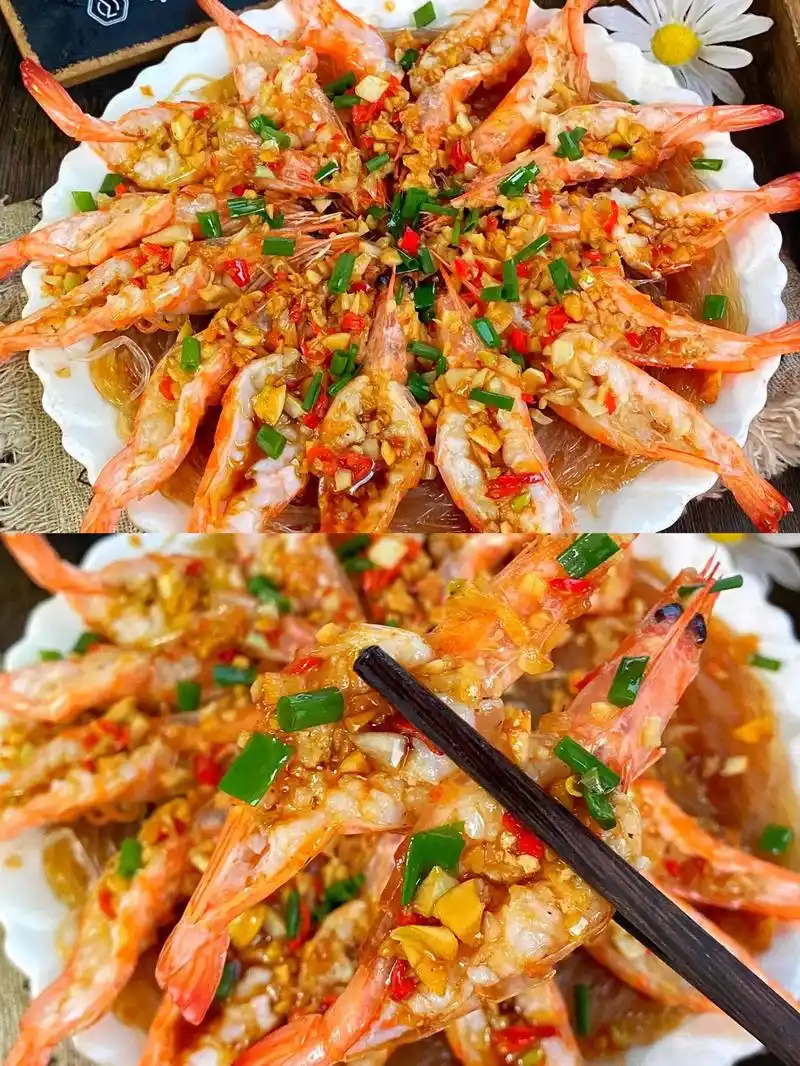 好吃到舔盘的蒜蓉粉丝虾~朋友来我家点名要吃的 - 抖音