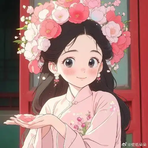 粉色系古风少女头像