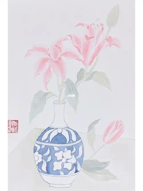 第21幅零基础学国画百合花