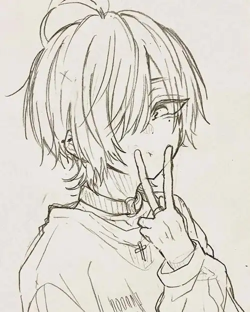 男生为主的动漫线稿 不难 寒假画画吧 作者sushi_chisa