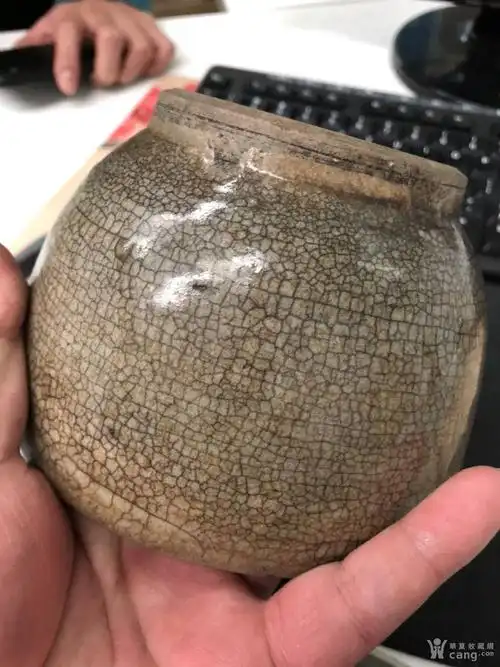 瓷器 清 晚清 哥釉开片茶叶罐一个 安全提示为保障您的利益,请在平台