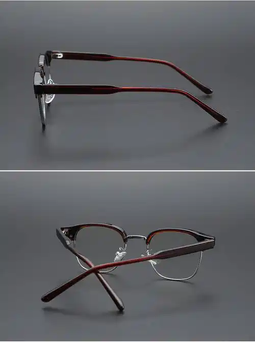 韩系眉毛近视镜框搭配正装商务潮人近视眼镜文艺复古茶色眼镜架男 茶