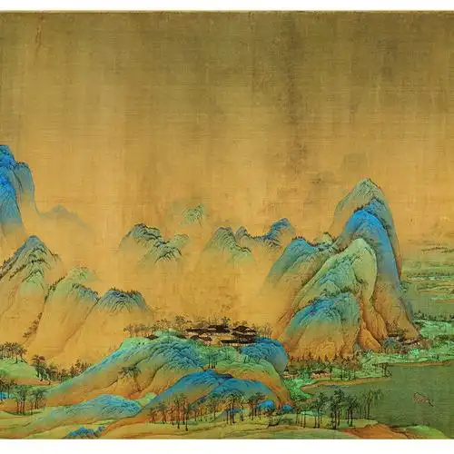 千里江山图长卷故宫版北宋王希孟千里江山图真迹原大高清微喷复制中国