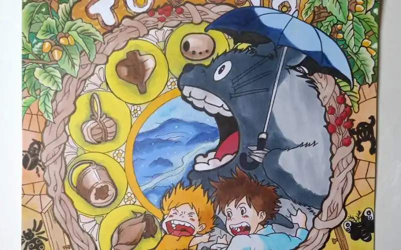 马克笔纯手绘临摹宫崎骏动画作品龙猫