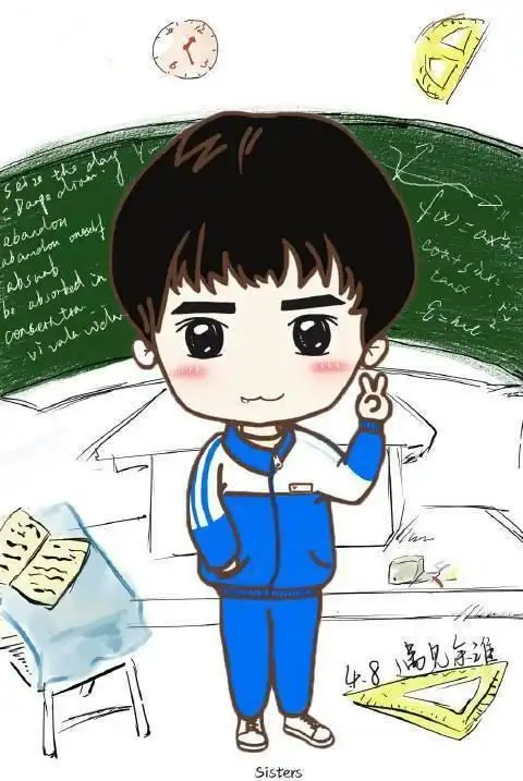 刘昊然简笔画卡通q版