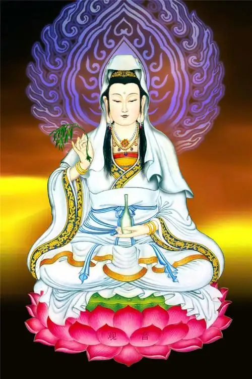 观音坐莲装饰画