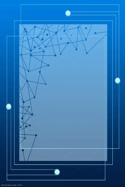 科技感简约蓝色边框海报背景图片-图行天下图库