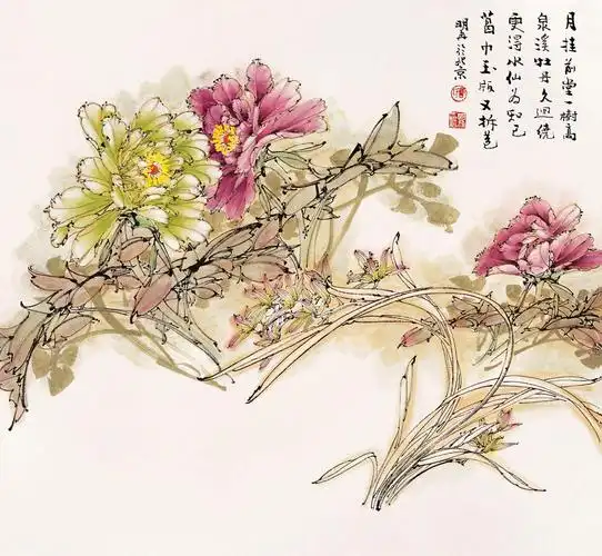 著名牡丹画家曹明冉作品选