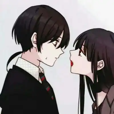 高清一对两张的动漫情侣头像冷酷帅气暧昧图片