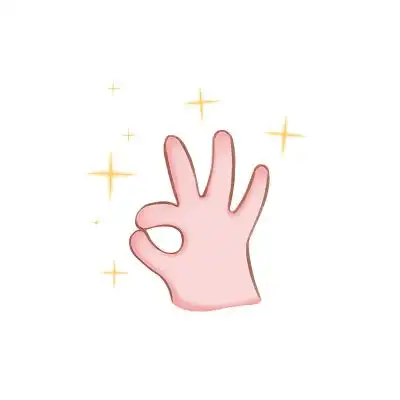 卡通q版ok手势动作元素png素材ok手势元素