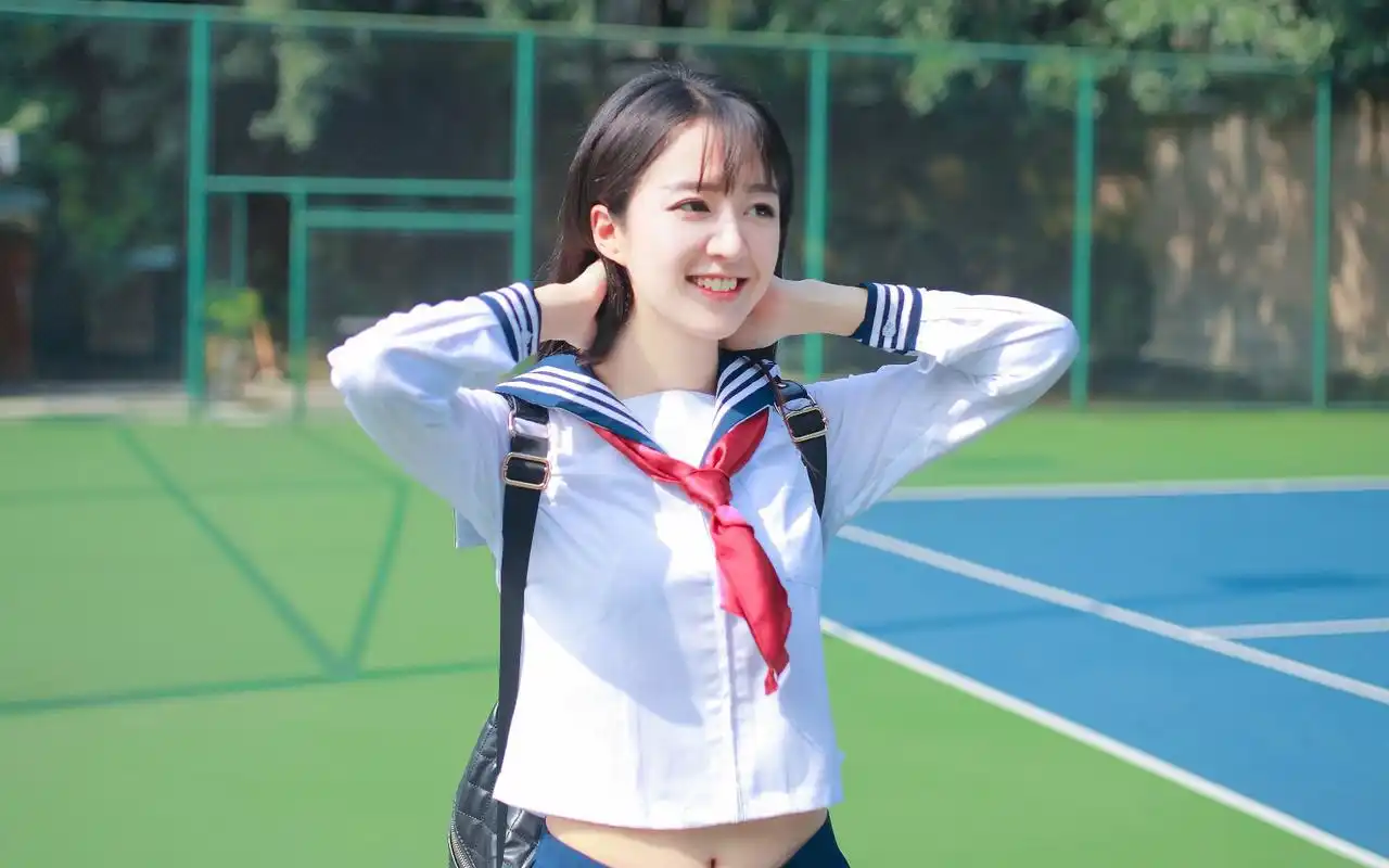 校花美女学生制服清新写真图片桌面壁纸