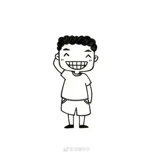九个萌萌哒黑白简笔画小人物画像~图中哪个比较像你? | cr