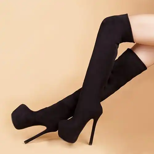 冬季热卖#冬季过膝长筒弹力靴最显腿长