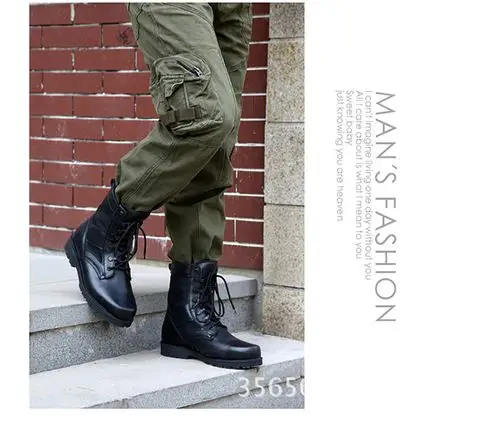 夏季新款超轻07作战靴透气军靴户外特种兵配发高帮牛皮网孔登.