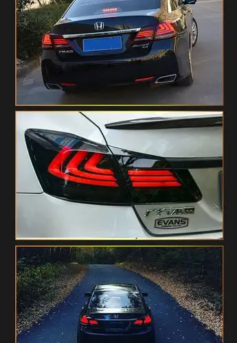 本田九代雅阁尾灯总成改装led光导 9代雅阁尾灯仿宝马款后尾灯