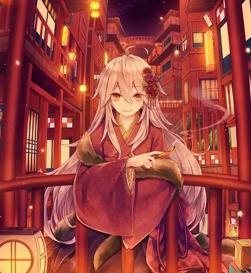 花季少女二次元和风美图打扮华丽的长发少女动感迷人讨人喜