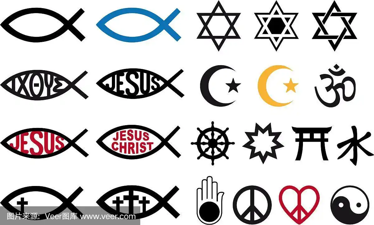 宗教符号,宗教符号,矢量集