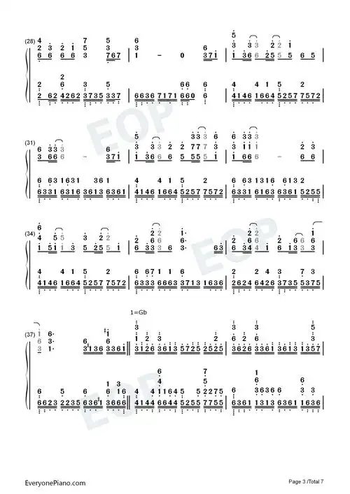 请笃信一个梦-姜子牙片尾曲双手简谱预览3