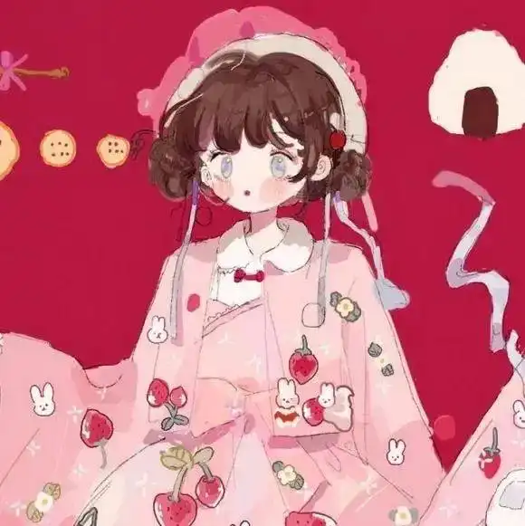 红色系闺蜜头像|奔赴简单快乐的生活